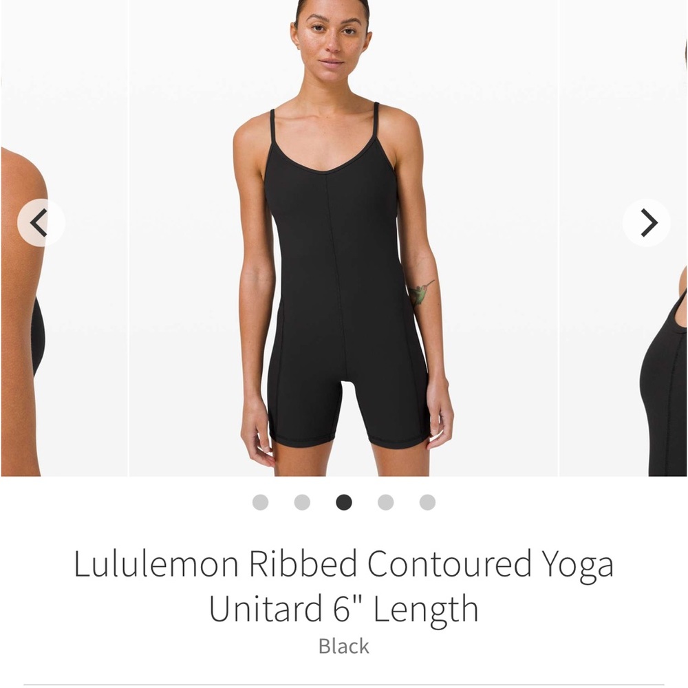 Lululemon contoured unitard one piece 6” online only Black Sz 4
